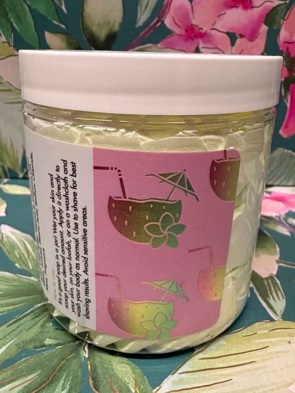 Aminnah Piña Colada Whipped Foaming Soap 8 oz Tropical Coconut Scent